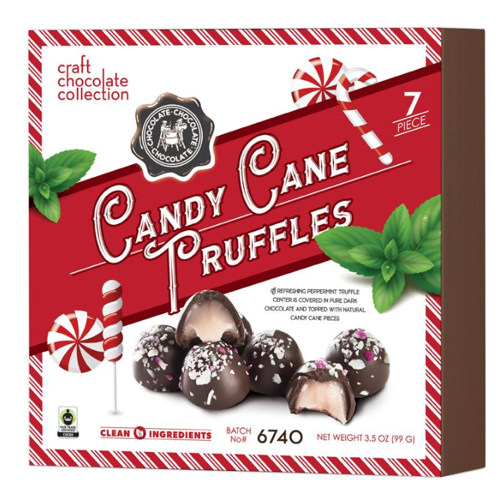 Chocolate Chocolate Chocolate Company - 7 PC Candy Cane Truffles - (3.5 OZ) CASE/12