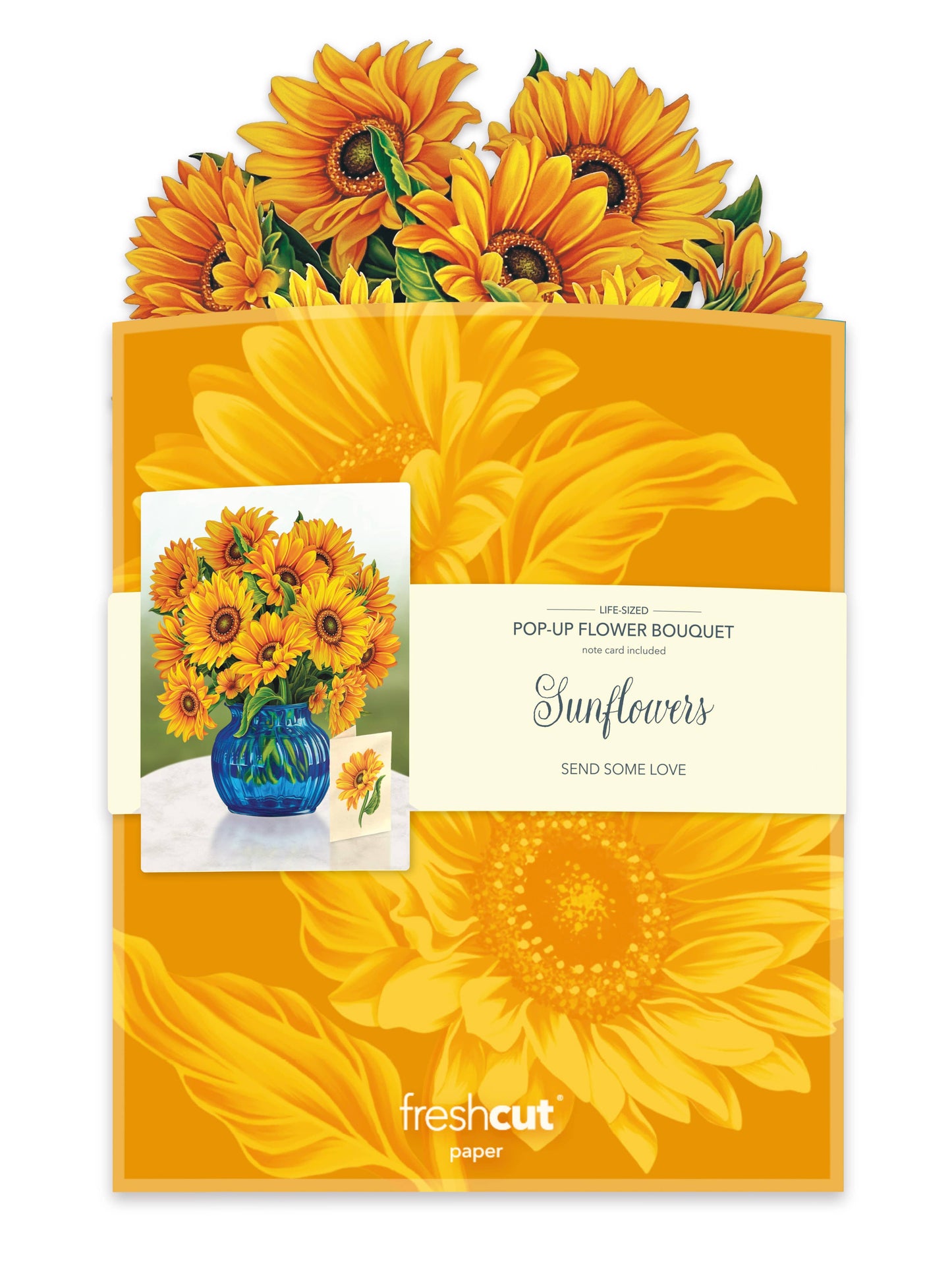 FreshCut Paper LLC - Sunflower (Updated Vase)  (8 Pop-up Greeting Cards)