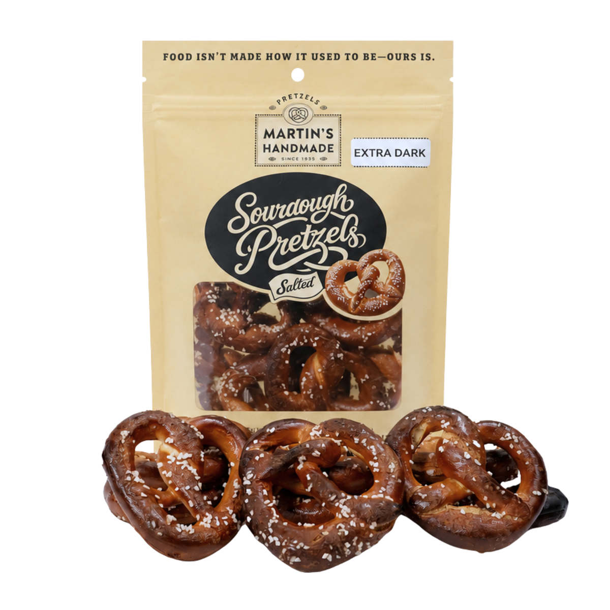 Martins Handmade Pretzels - Handmade Sourdough Pretzels, Salted - 8oz Bags