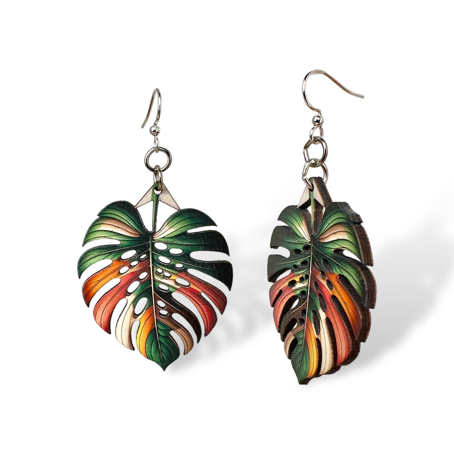 Green Tree Jewelry - Monstera Leaf Earrings #1792