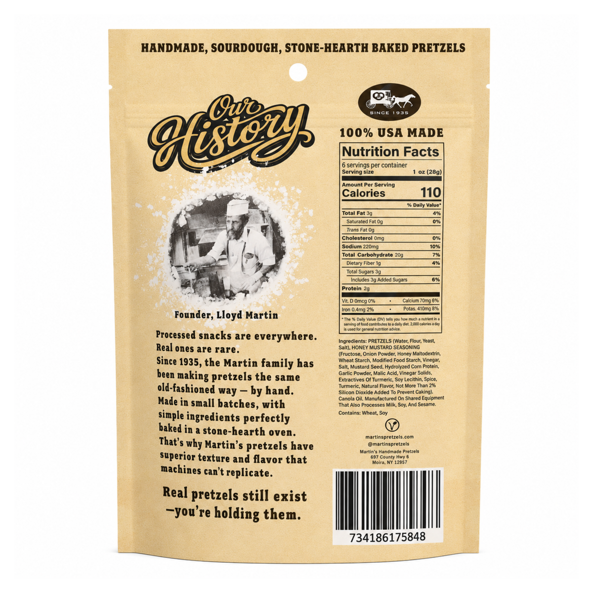 Martins Handmade Pretzels - Honey Mustard Pretzel Pieces 6oz.