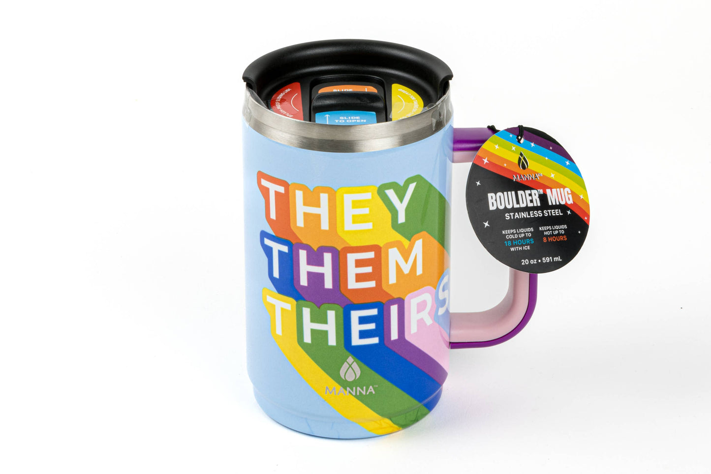 Pride 20oz Boulder Insulated Mug/Tumbler - They Them Theirs