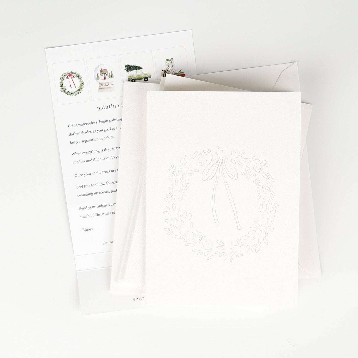 Christmas Cheer Paintable Notecards