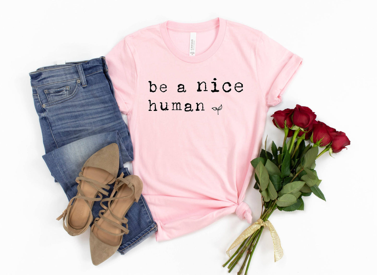PrimestoreUS - Be a Nice Human Shirt, Graphic Tee, Funny Women's Shirt, Brunch Shirts, Weekend Shirt, Boating Shirt, Workout Shirt: Unisex-L / Black