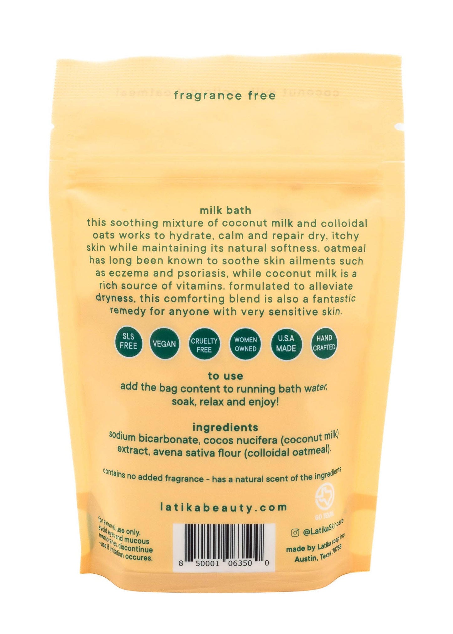 Vegan Milk Bath Soak – Fragrance-Free