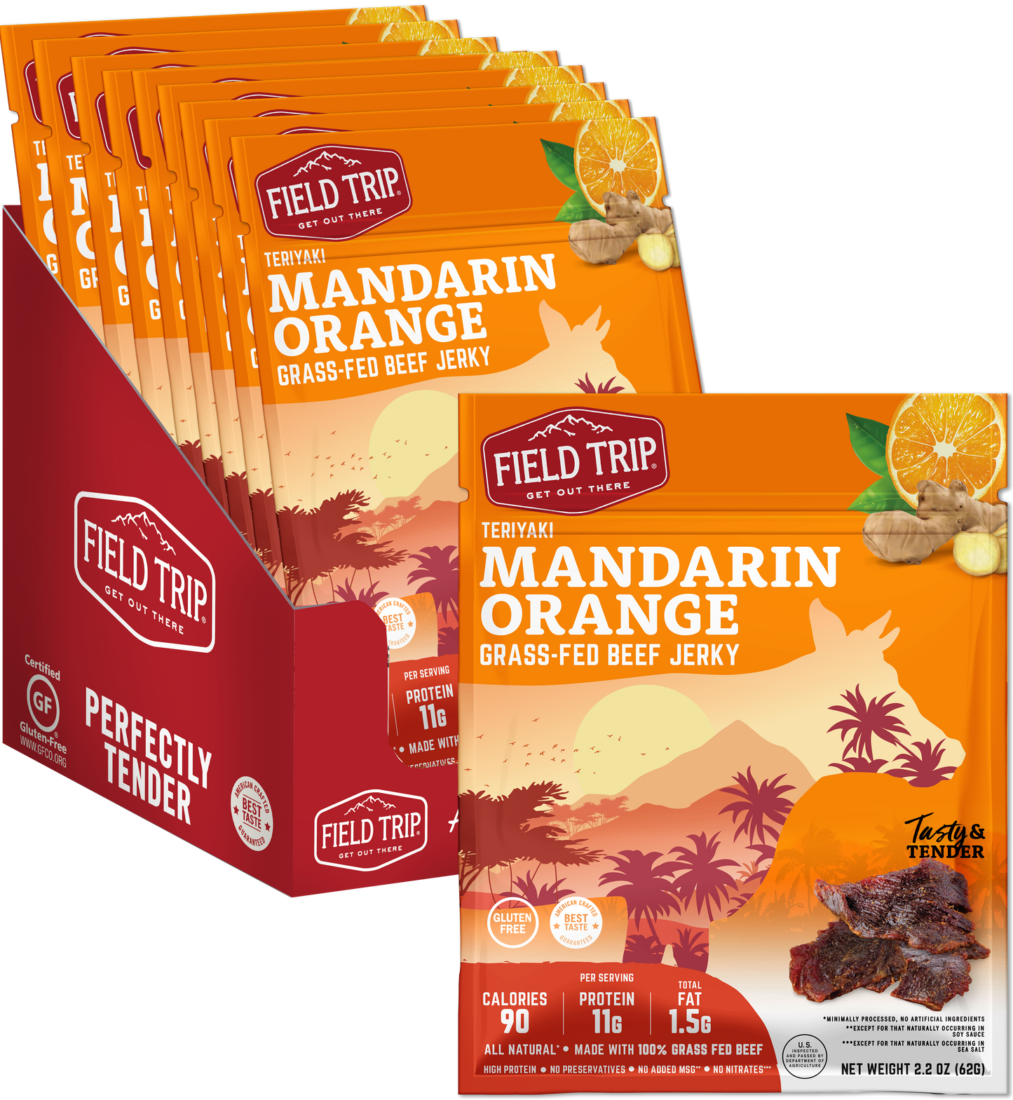 Mandarin Orange Teriyaki Beef Jerky (2.2oz)