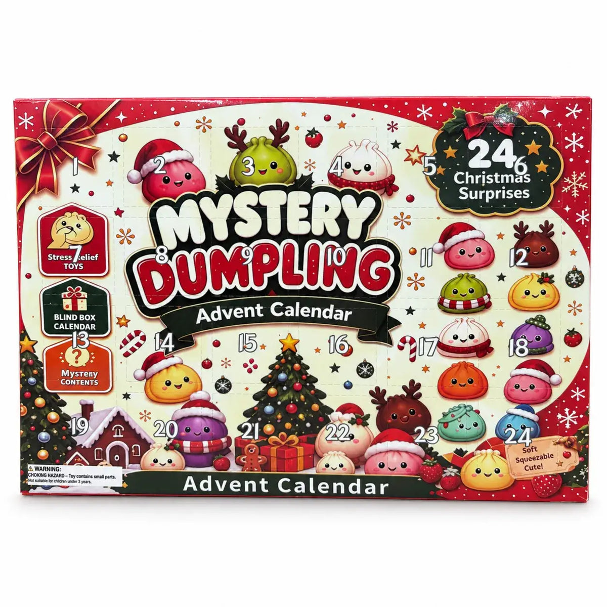Accessiorie (We Pay All Duties) - 24-Day Christmas Emoji Dumpling Squishy Countdown Calendar