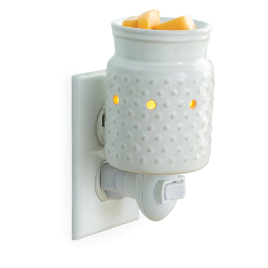 Candle Warmers Etc. - Pluggable Fragrance Warmer-Classic White Hobnail