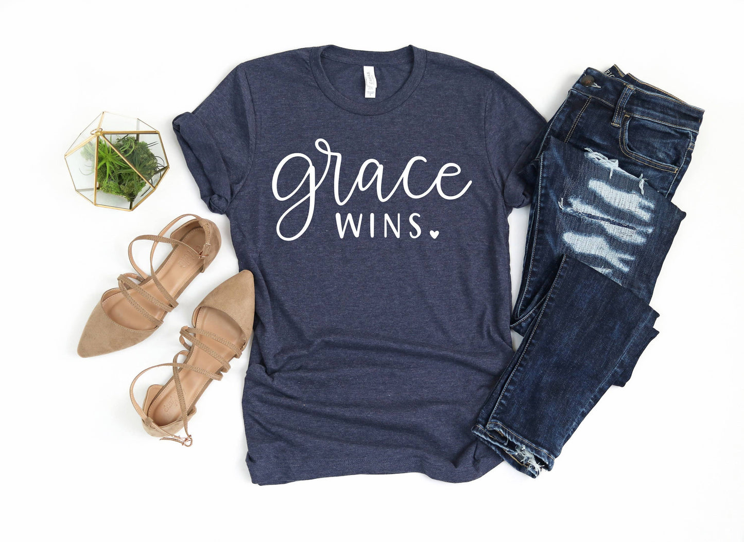 PrimestoreUS - Grace Wins Shirt, Inspirational Shirt, Faith Shirt, Grace Shirt, Bible Verse Shirt, Scripture Shirt, Religious Shirt, Womens Gift: Unisex-M / Maroon