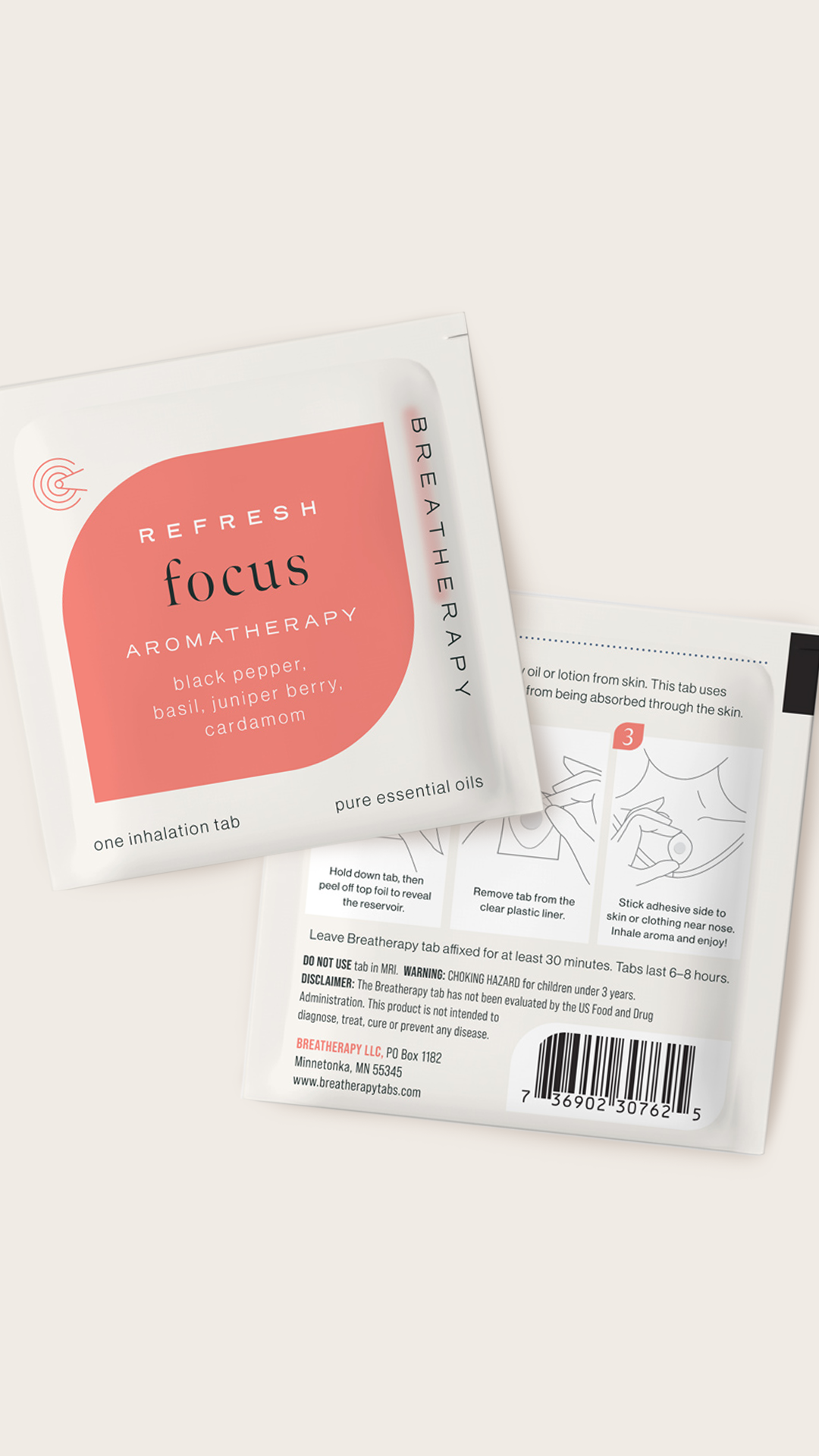 Focus - Anti-distraction Aromatherapy Inhaler Patches - Individual