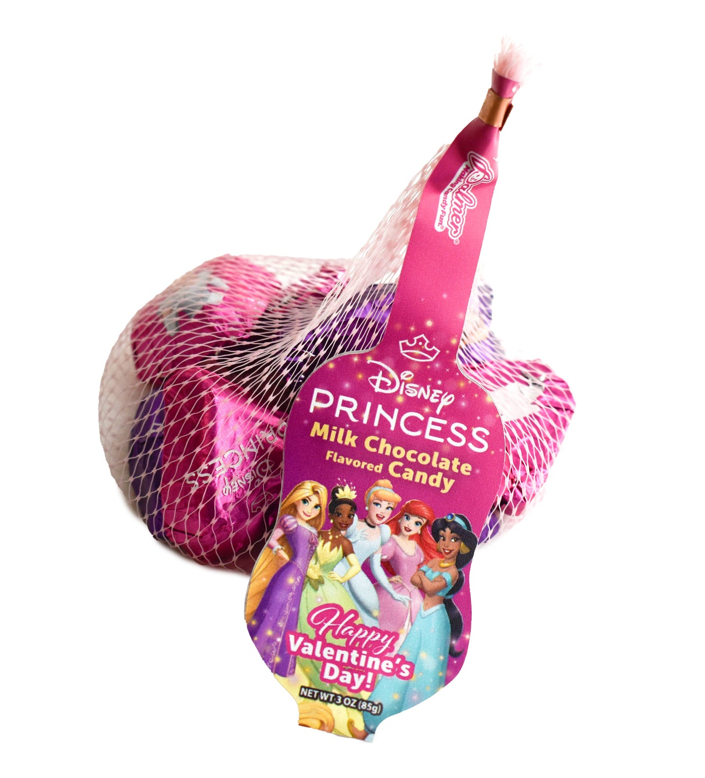 Disney Princess Milk Chocolate Hearts 3oz Mesh Bag