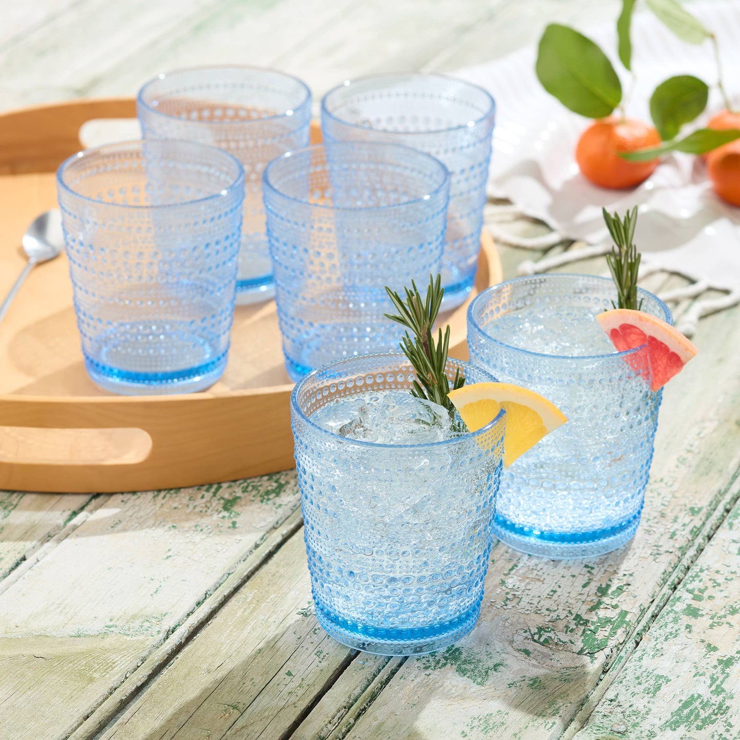 Certified International - Santa Fe  Blue Acrylic DOF Glass 16 oz.