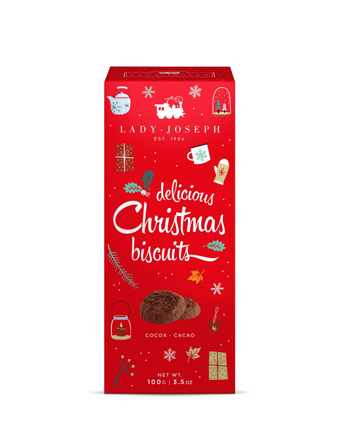 Chocolate Cookies Christmas Edition. Vegan Red Xmas Gift