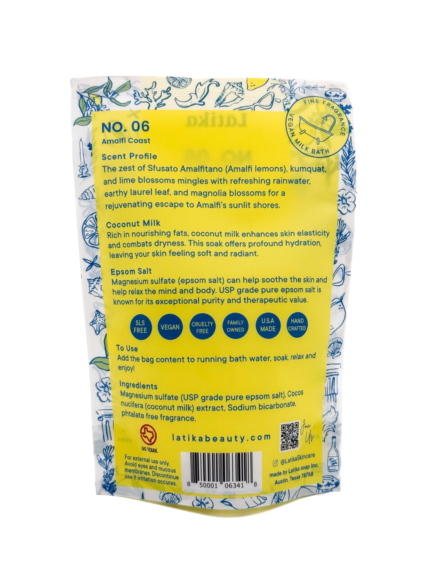 Amalfi Coast Vegan Milk Bath Soak – Citrus & Ocean Scent