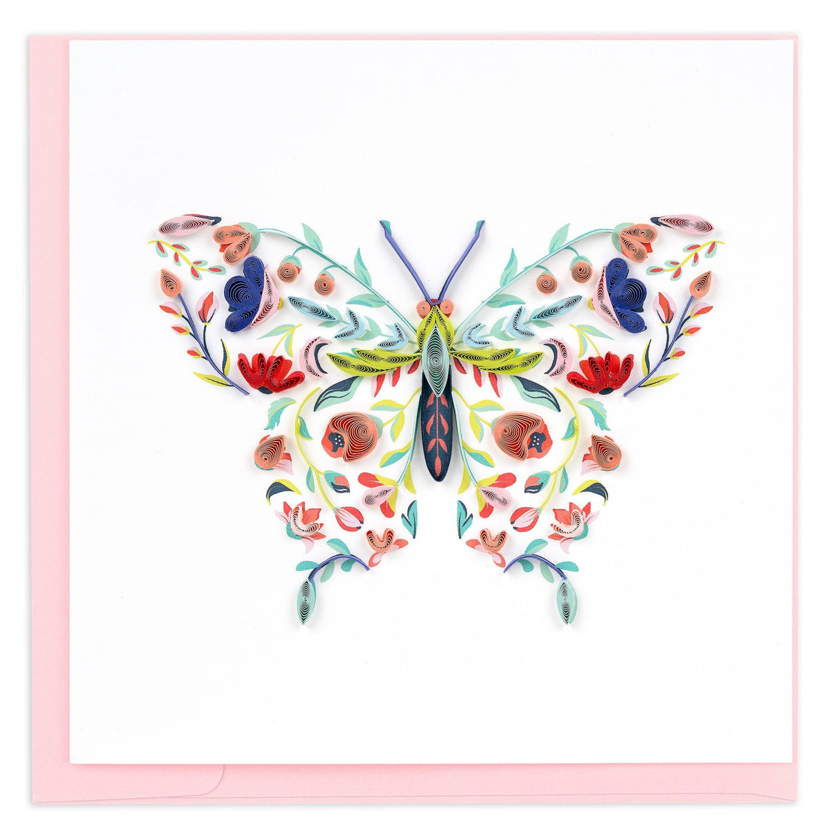 Quilling Card - Quilled Floral Butterfly Greeting Card