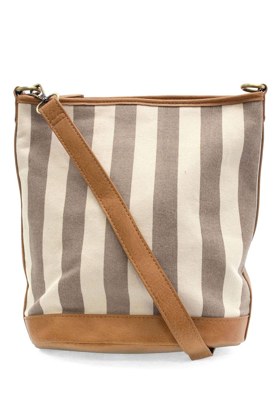 Black Awning Stripe Bucket Canvas Bag