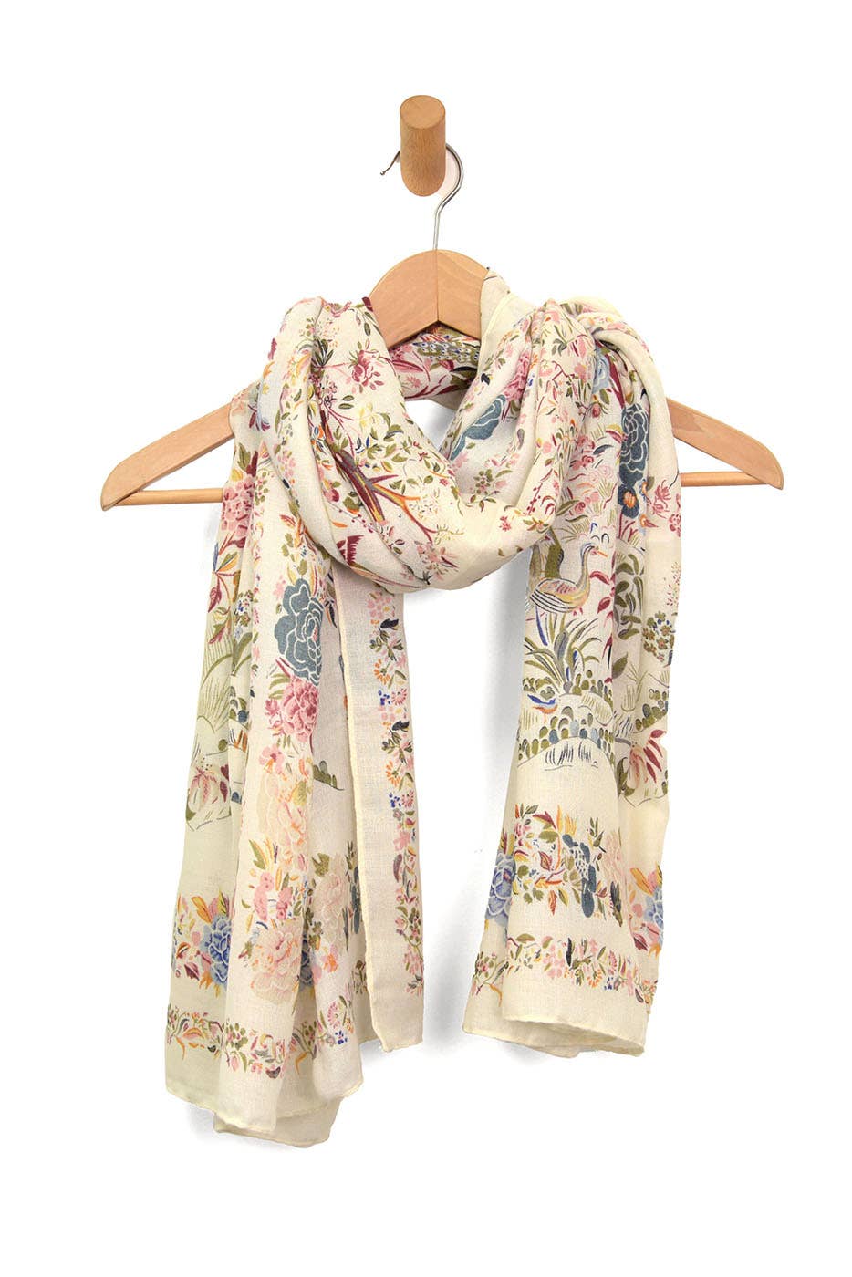Blue Birds + Flowers Scarf 180X85