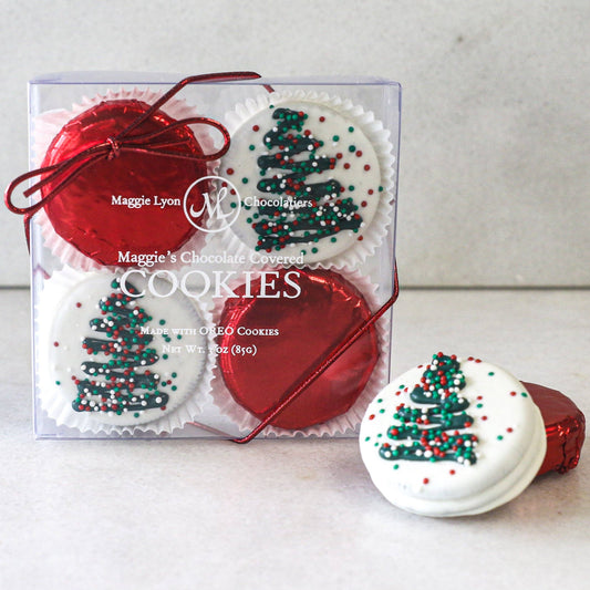 Maggie's Chocolate Covered Cookies - 4pc.Christmas Tre