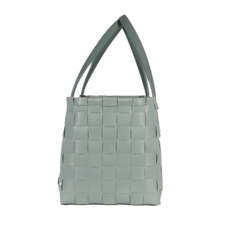 Color Match Recycled Handwoven Tote Bag - Greyish Green