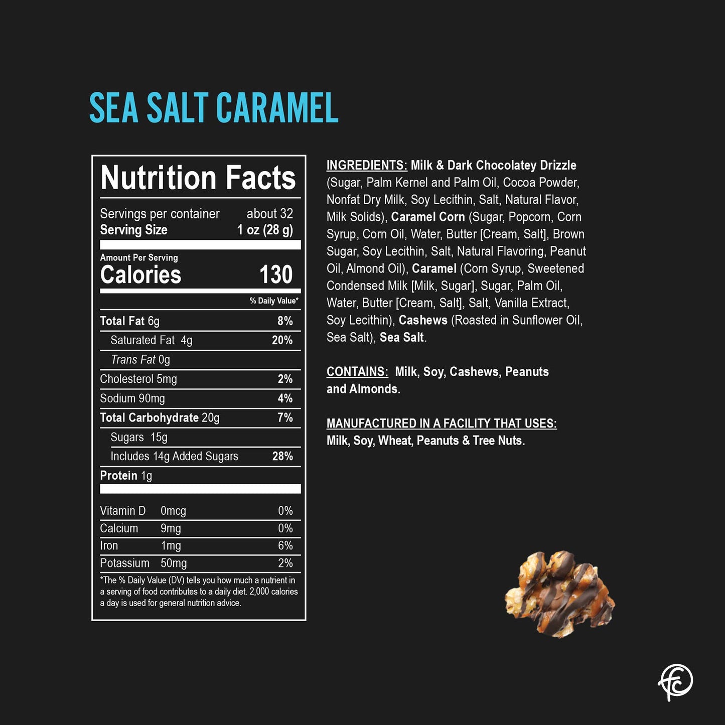 Funky Chunky - Sea Salt Caramel | Caramel Corn Chocolate Popcorn | 2oz bags