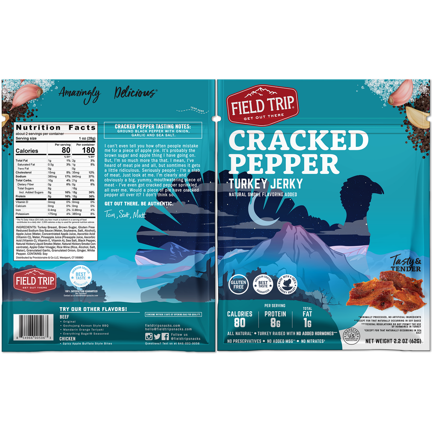 Cracked Pepper Turkey Jerky (2.2oz)