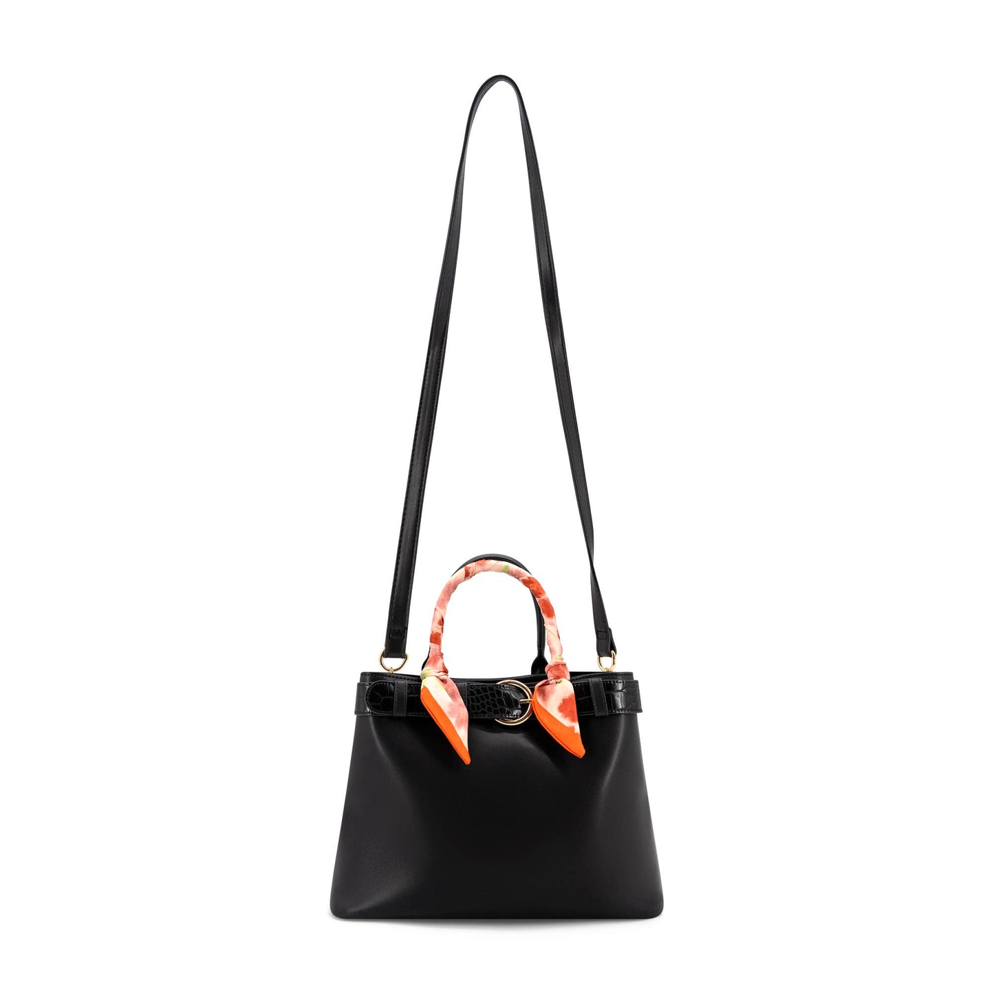 Mila Spring Scarf Mini Satchel Handbag - White
