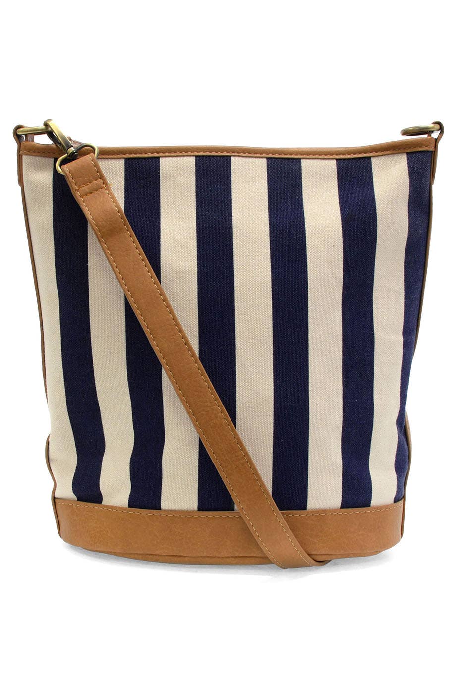 Black Awning Stripe Bucket Canvas Bag