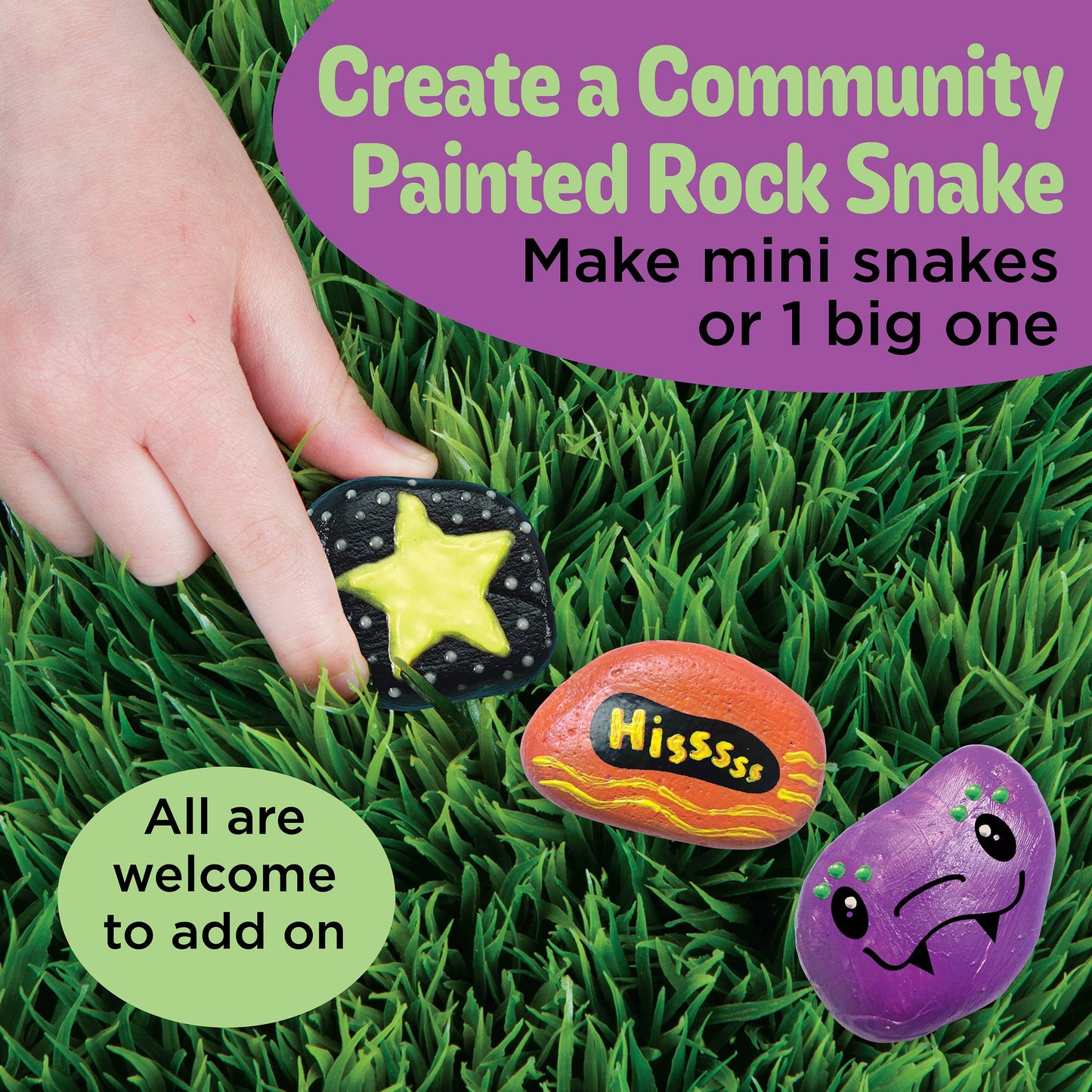Rock Snake Bucket - Rock Painting Craft