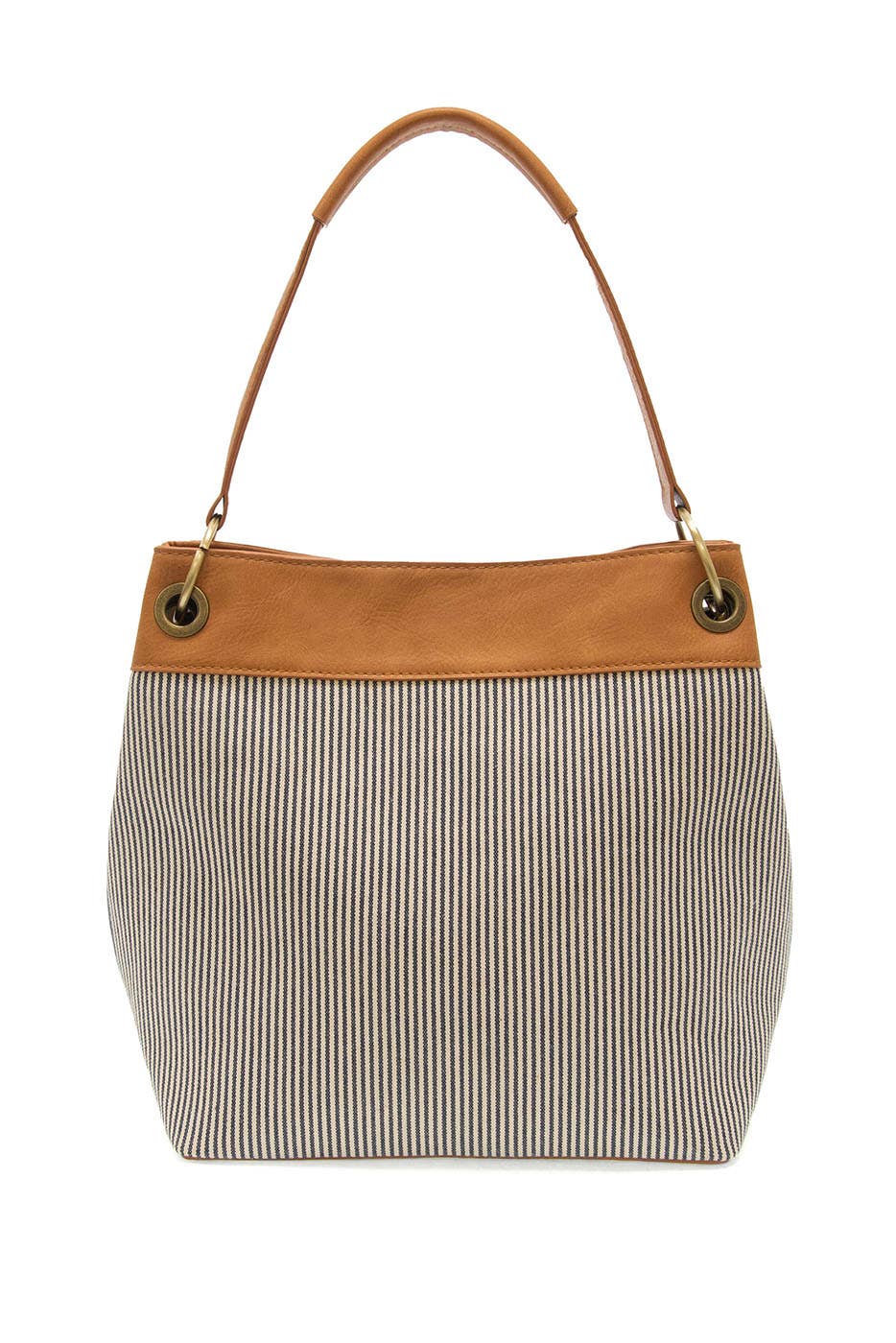 Denim Pinstripe Laurel Canvas Shoulder Bag