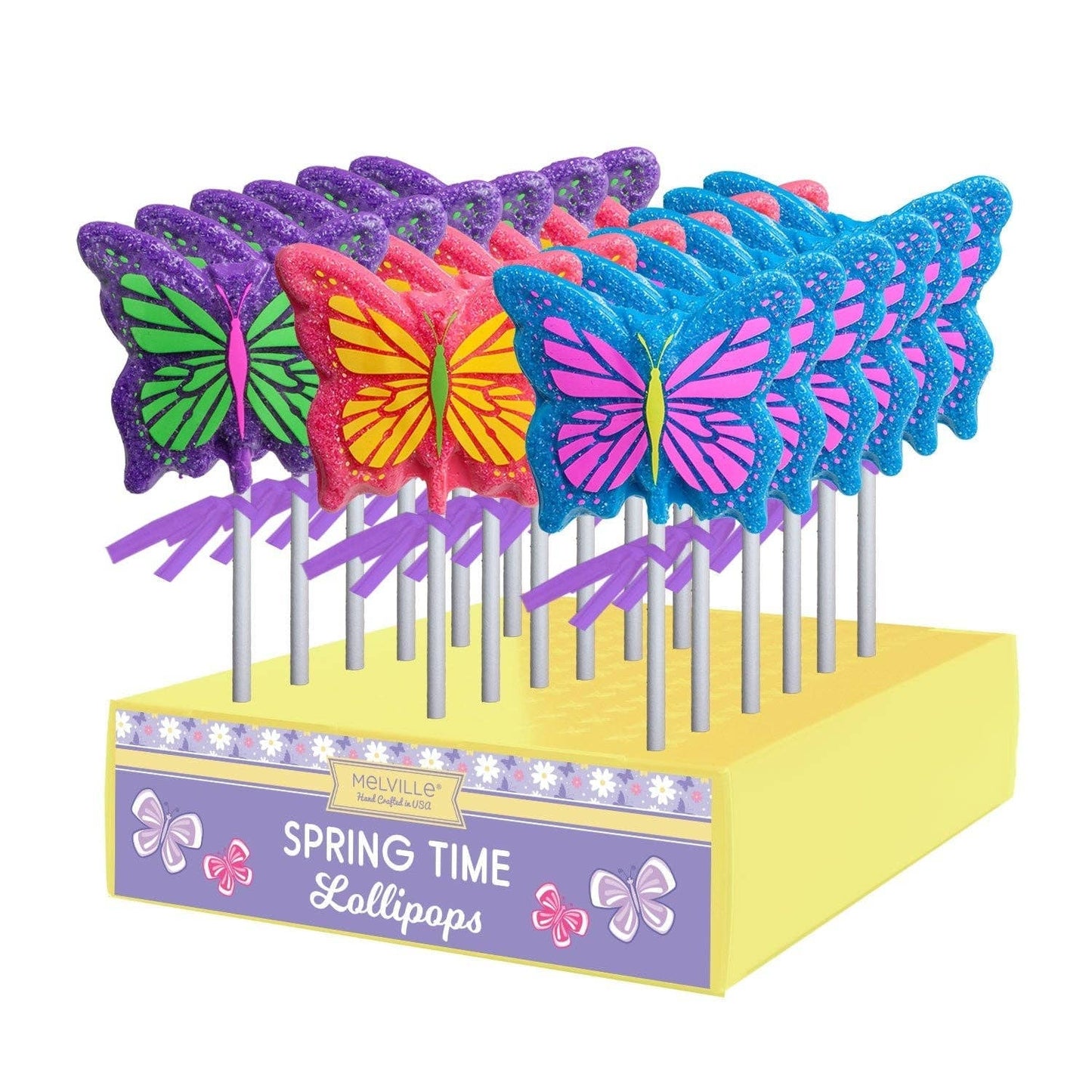 Sanded Butterfly Lollipop - Assorted Colors