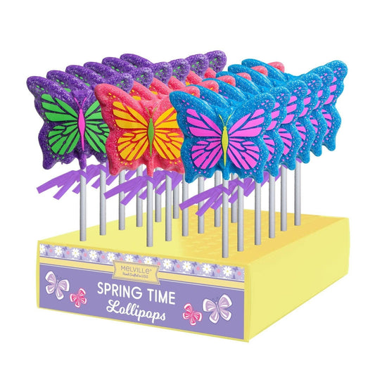 Sanded Butterfly Lollipop - Assorted Colors