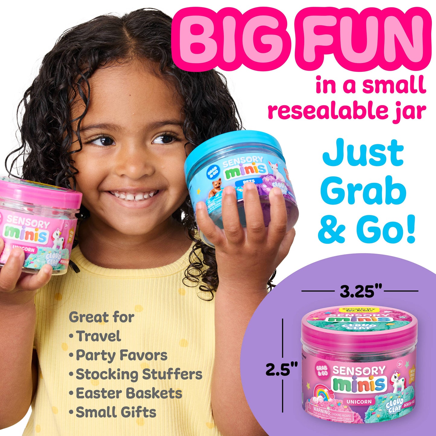 Sensory Mini Play Kit Jar with Cloud Clay - Unicorn Theme