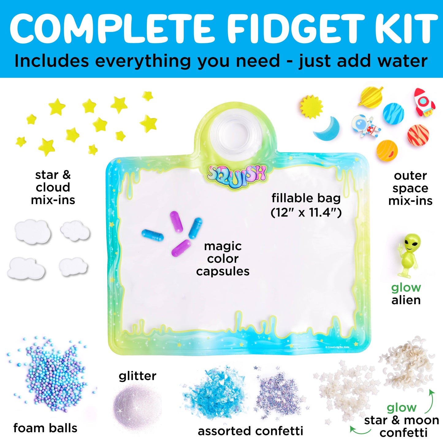 Mix and Make Your Own Super Squish Fidget Bag - Sparkle Unicorn