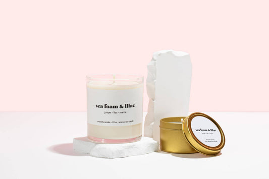 Sea Foam & Lilac Soy Candle 10.5oz Glass Jar