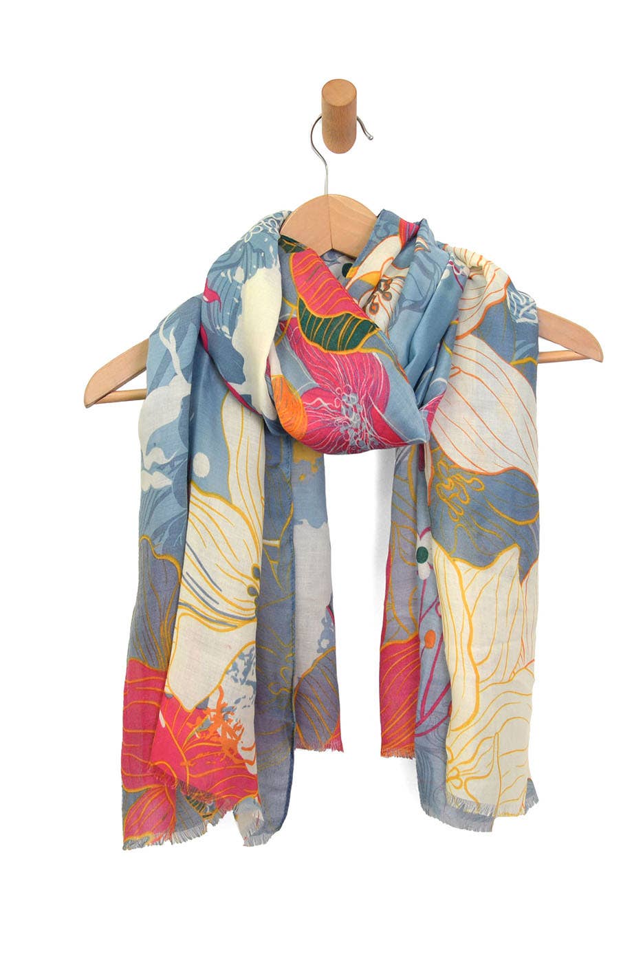 Golden Dispersed Blooms Scarf 180x90