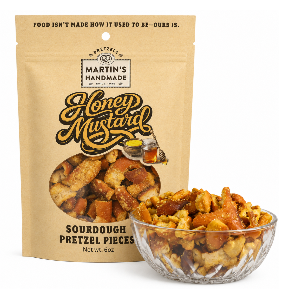 Martins Handmade Pretzels - Honey Mustard Pretzel Pieces 6oz.