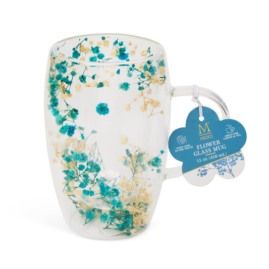 15oz Dw Mug Cream/Blue Flowers