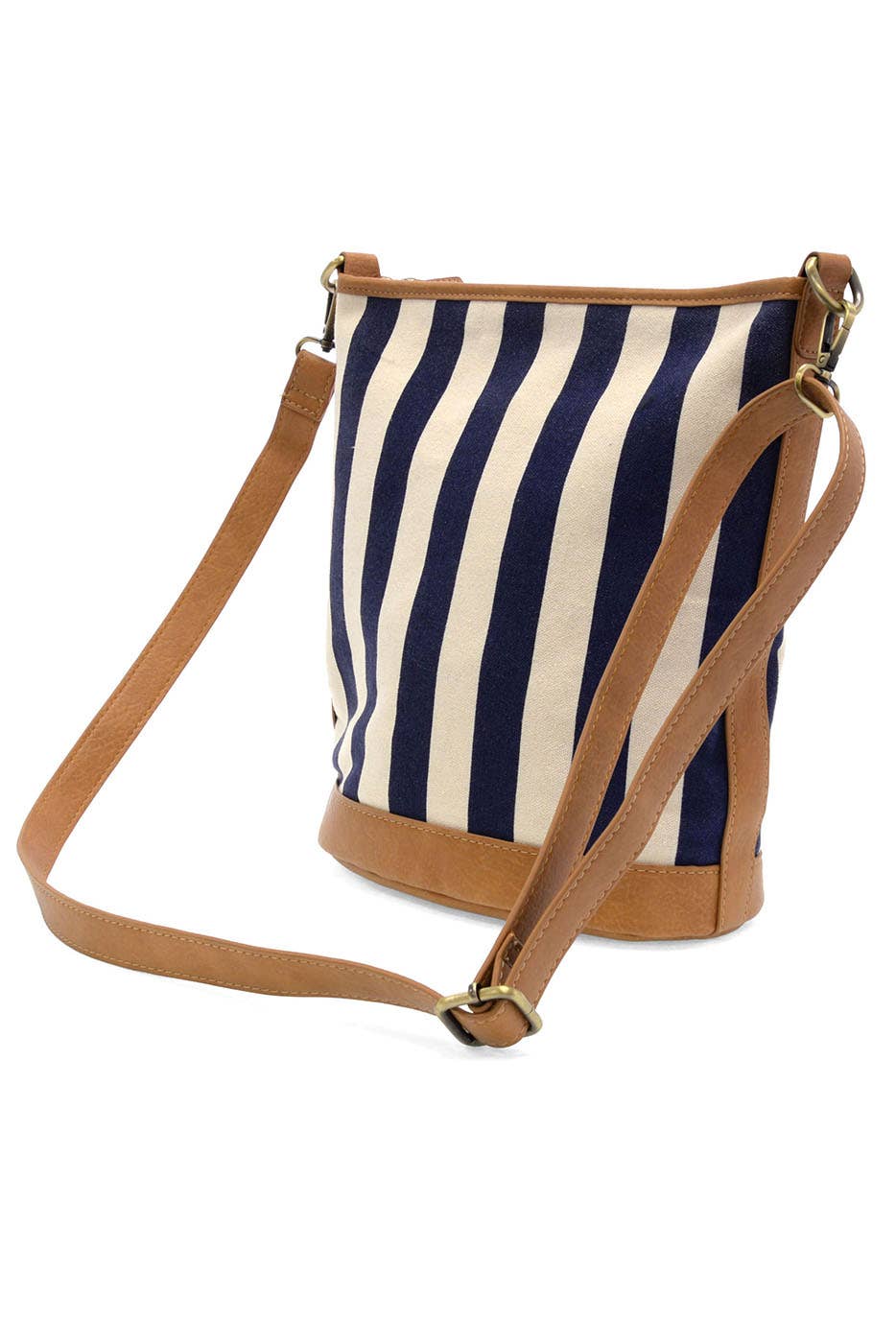 Black Awning Stripe Bucket Canvas Bag