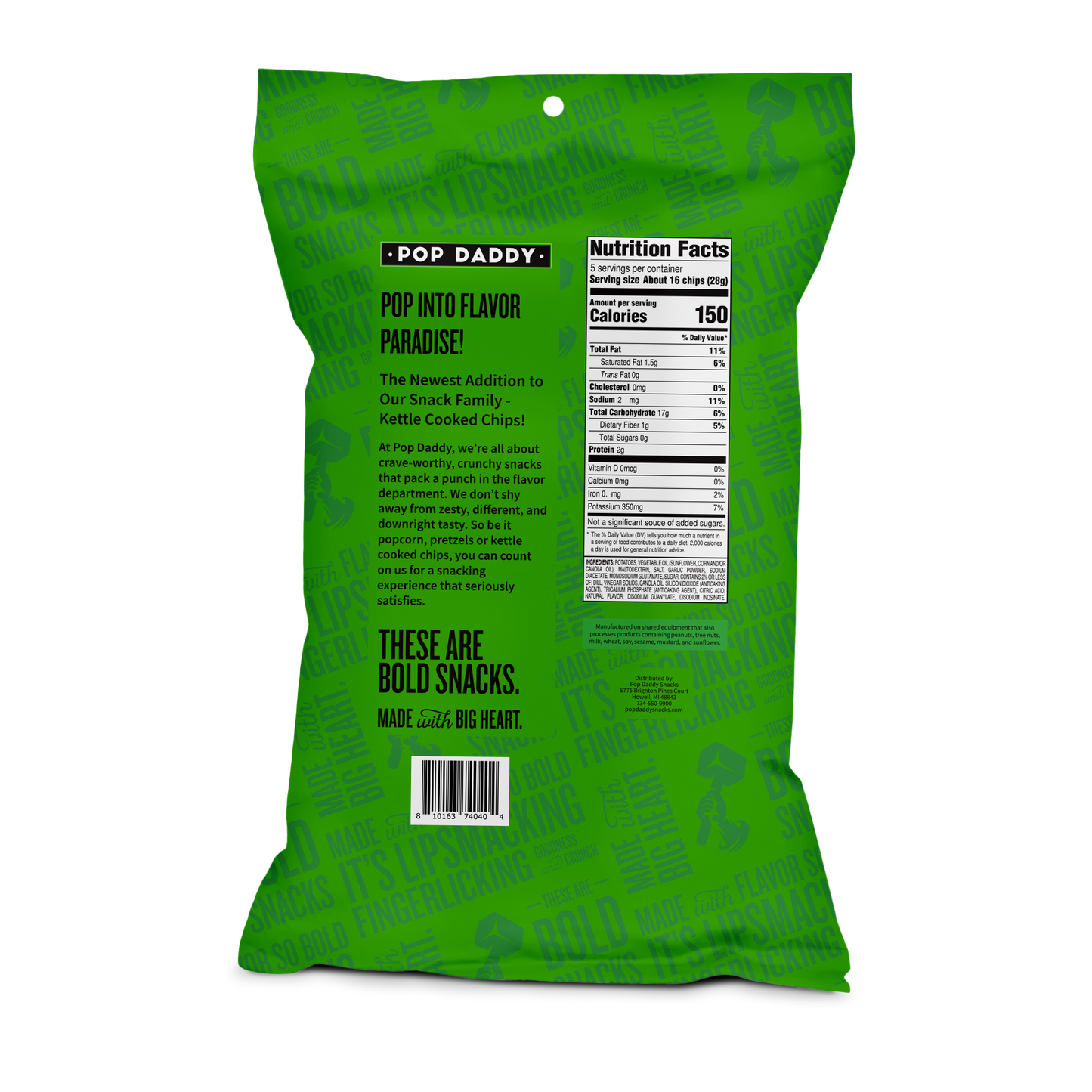 Kettle Cooked Potato Chips - 5oz - Spicy Dill Pickle