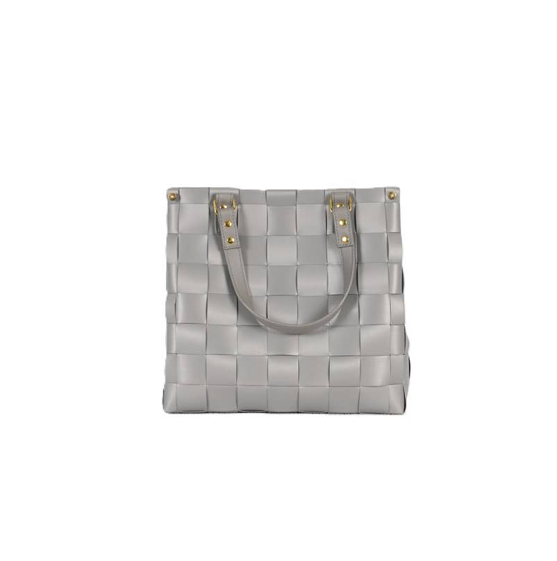 Charlotte Recycled Handwoven Handbag - Brushed Grey