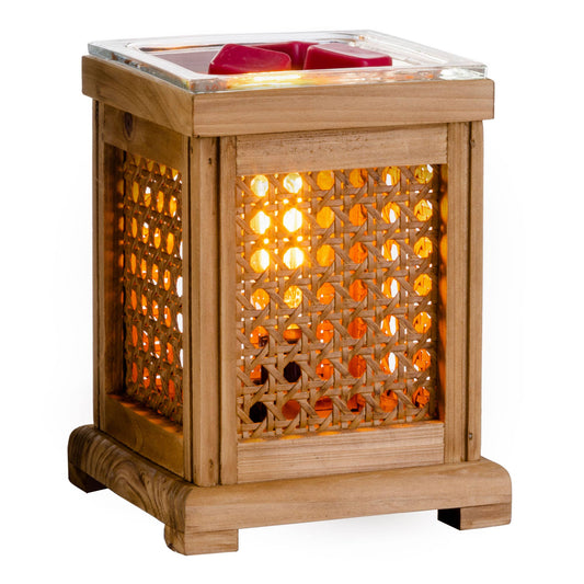 Vintage Bulb Illumination Fragrance Warmer-Wood & Cane