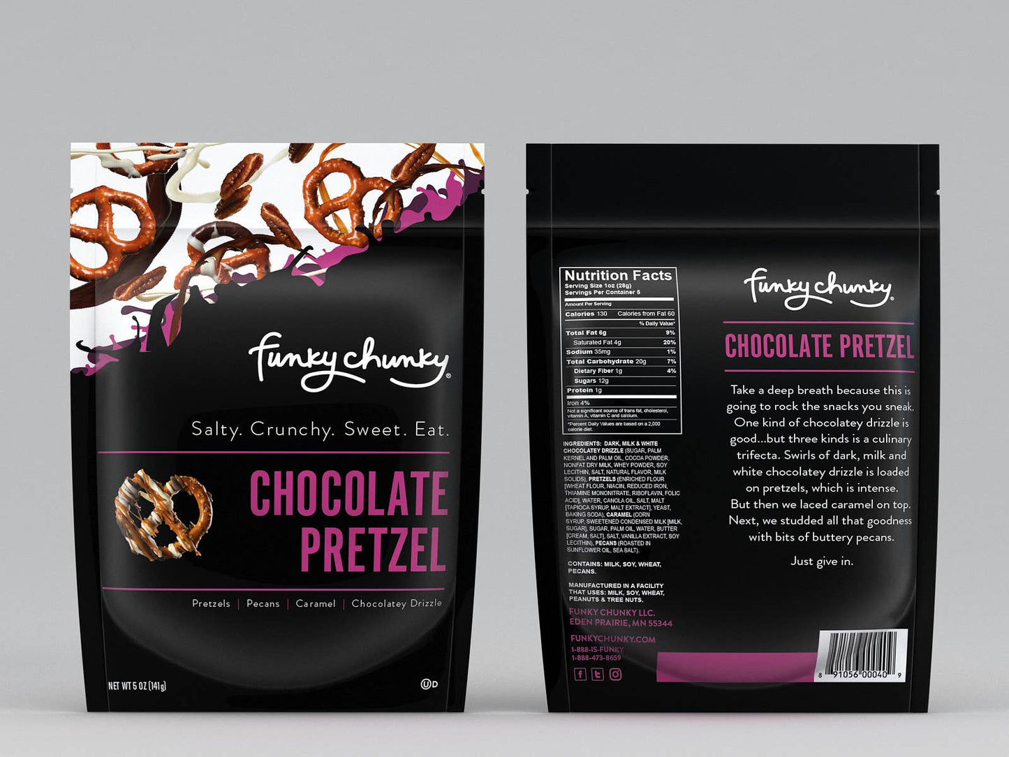 Funky Chunky - Chocolate Pretzel | Chocolate Pretzels | 5-ounce Bags