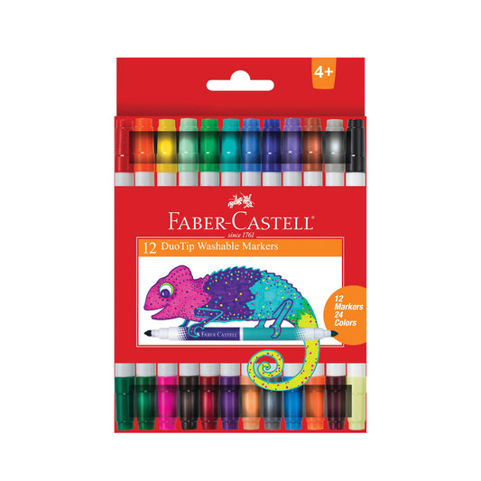 12 Duotip Washable Markers - 24 Colors