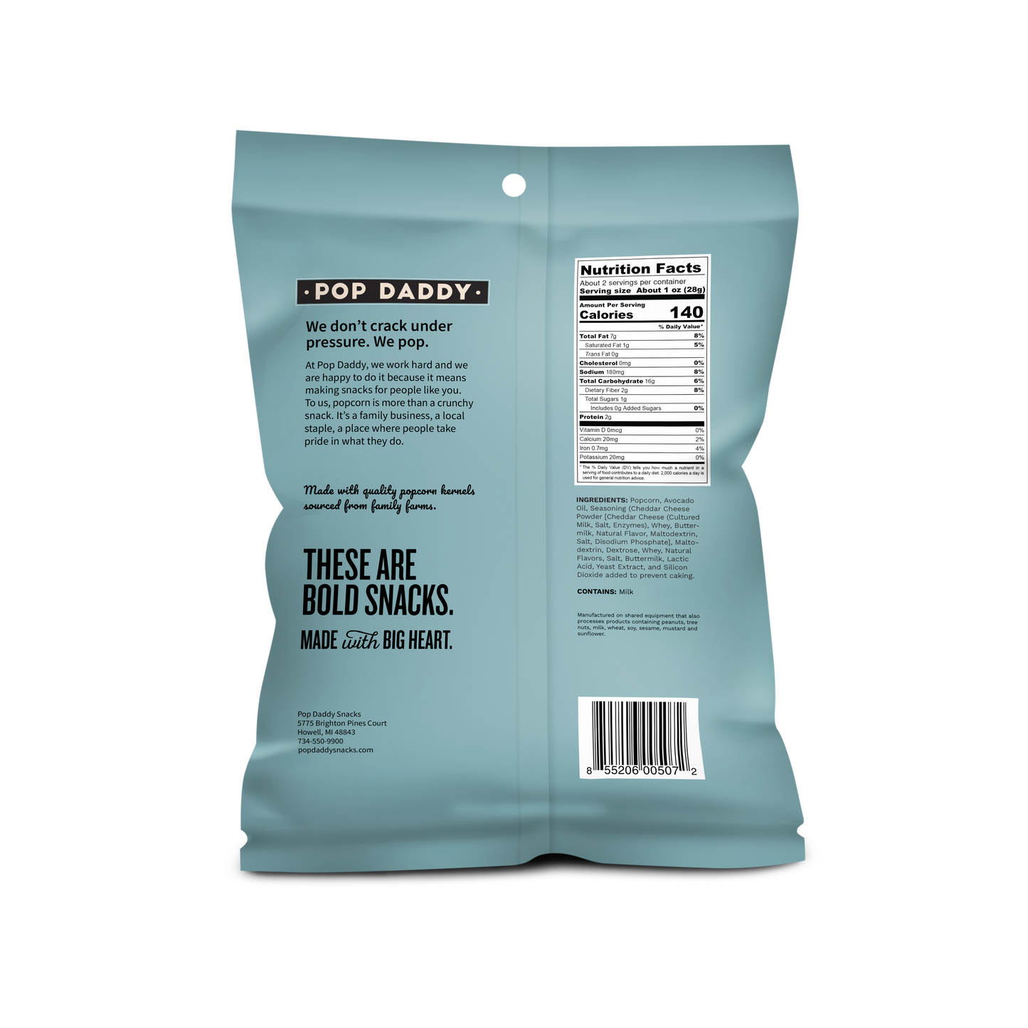 Flavored Popcorn - 2oz - Real White Cheddar