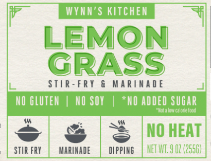 Lemongrass Stir-Fry & Marinade Sauce- No Sugar, Soy, Gluten Free
