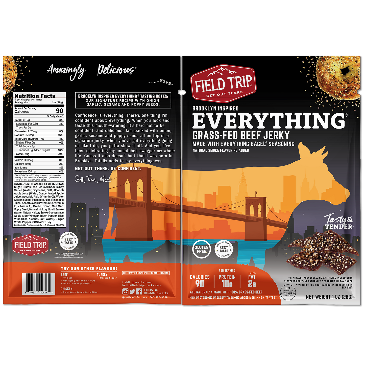 Everything Bagel Seasoned Beef Jerky (1oz)