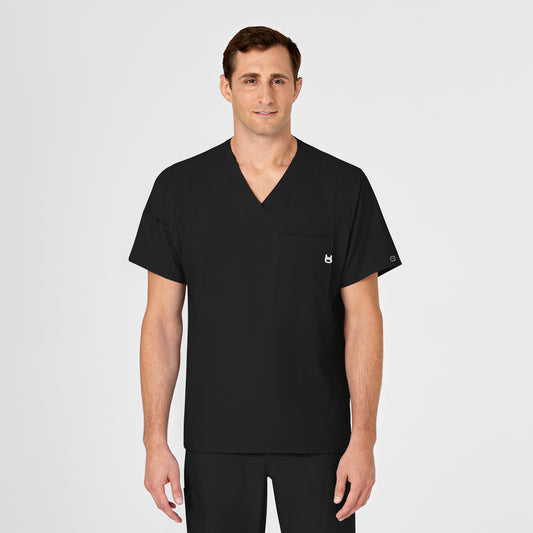 W123 Men's V-Neck Scrub Top