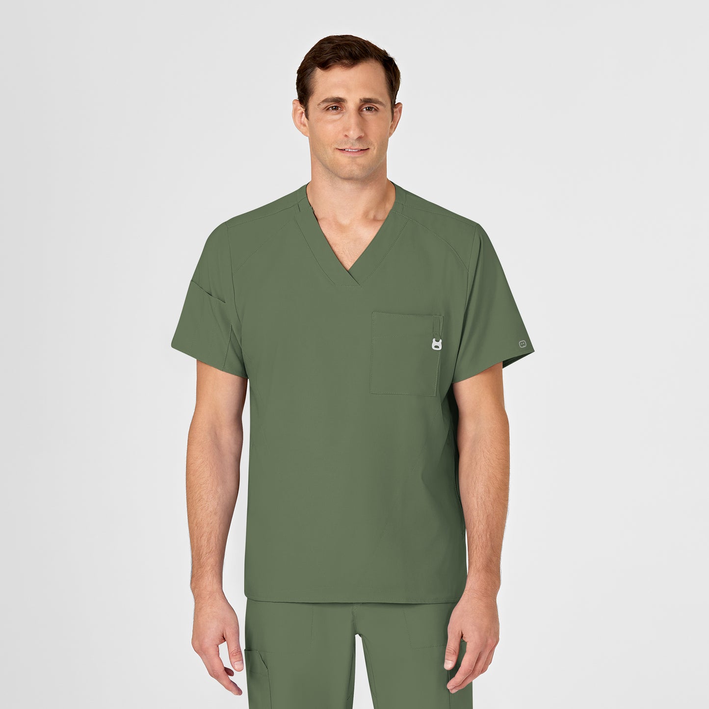 W123 Men's V-Neck Scrub Top