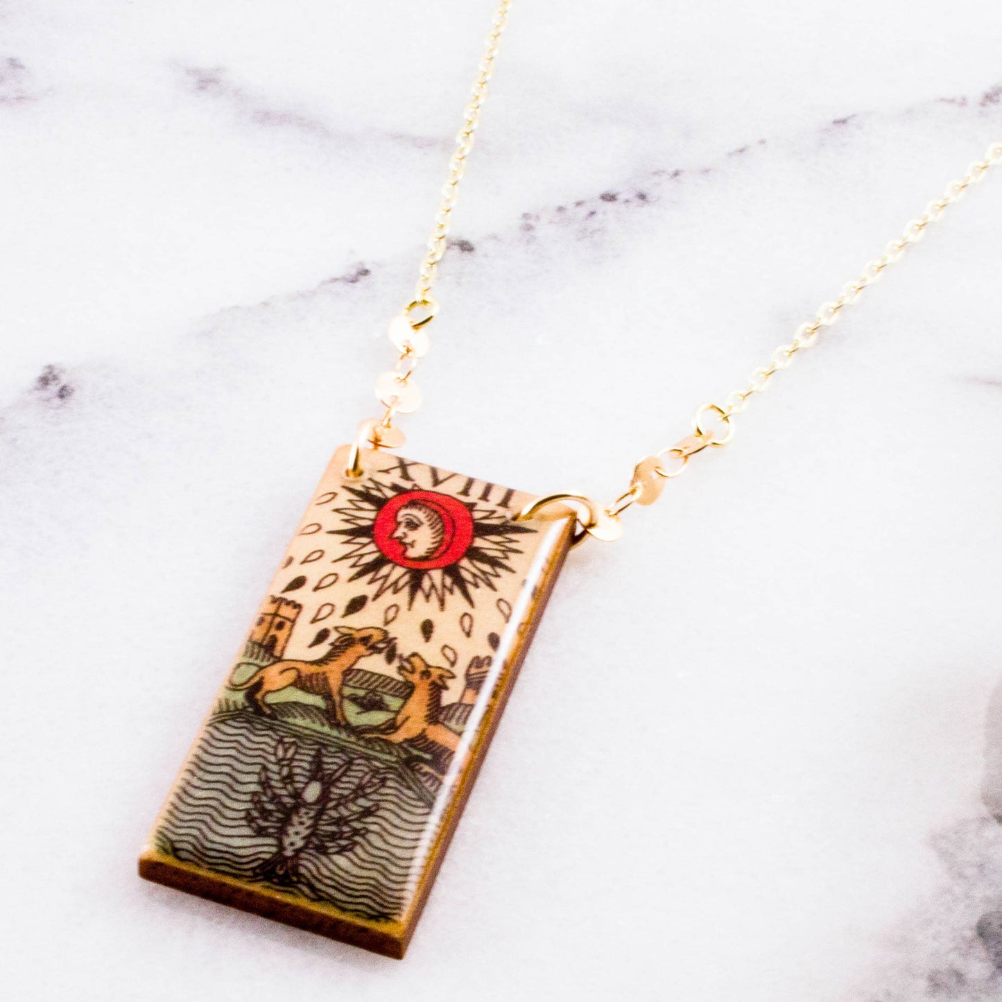 Vintage Italian Tarot Moon Necklace
