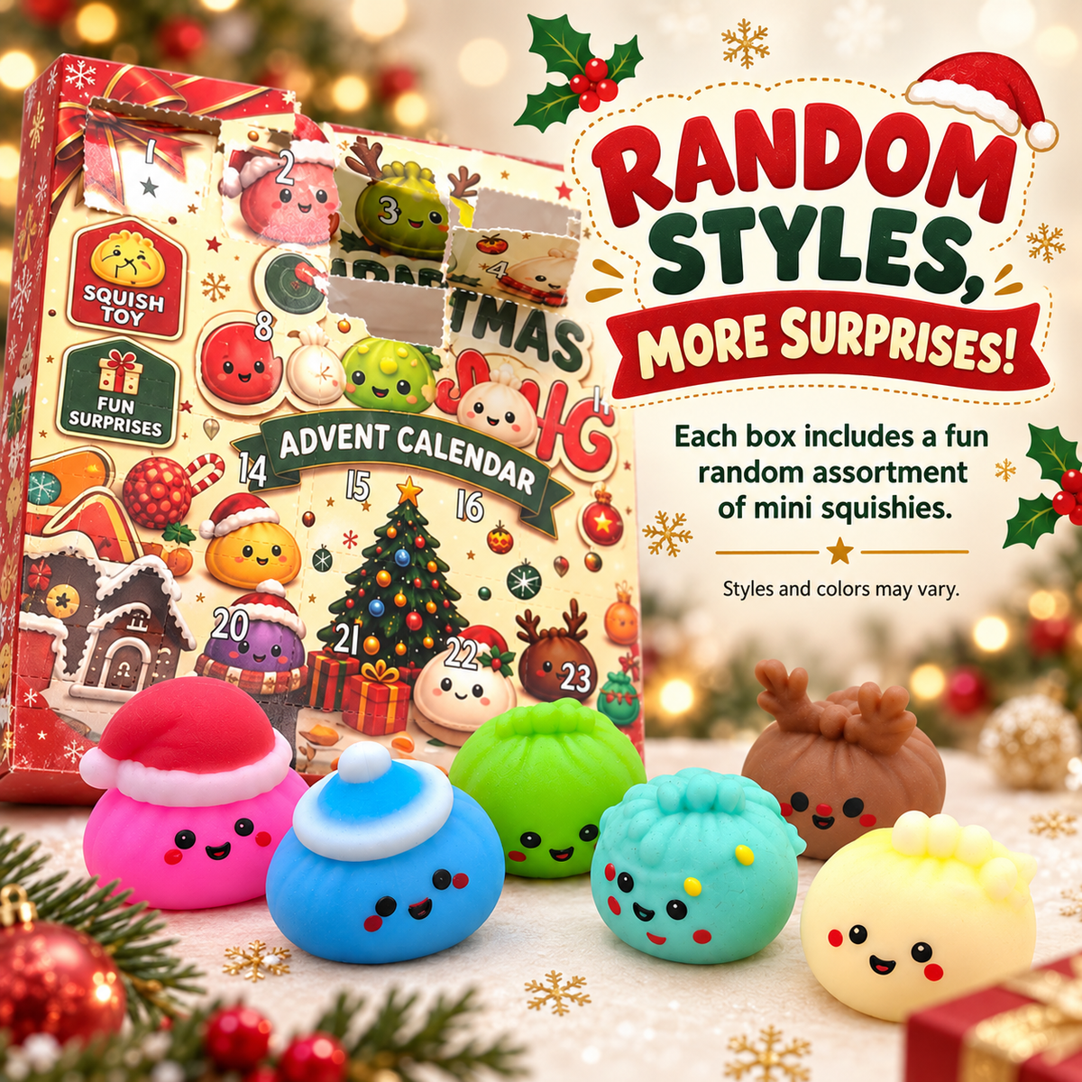 Accessiorie (We Pay All Duties) - 24-Day Christmas Emoji Dumpling Squishy Advent Calendar